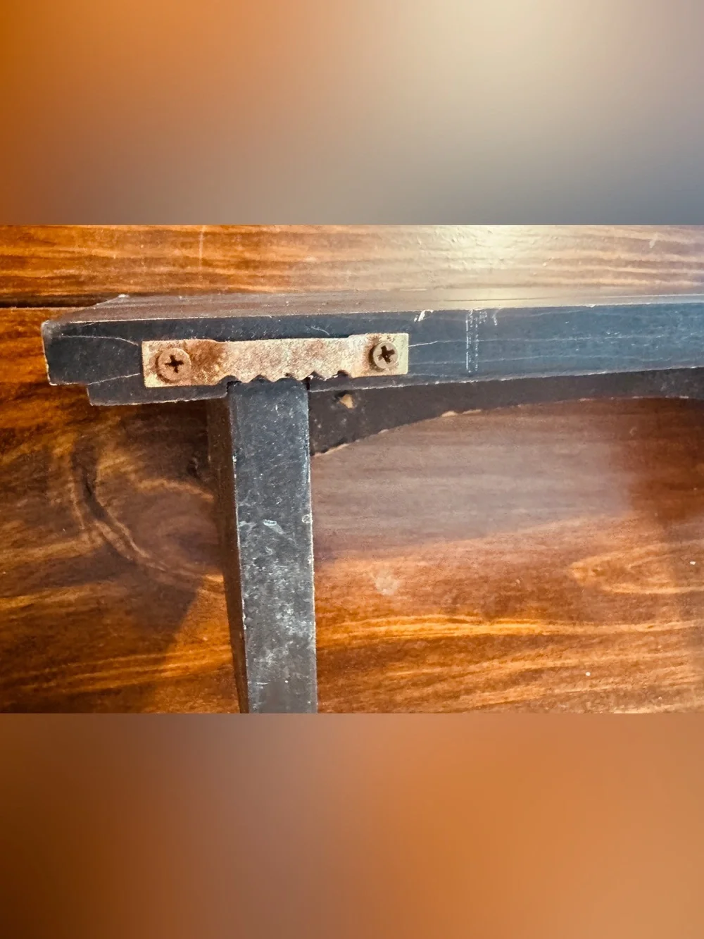 Black Rustic Distressed Vintage Wooden Shelf - 12”x4”x4 1/2”